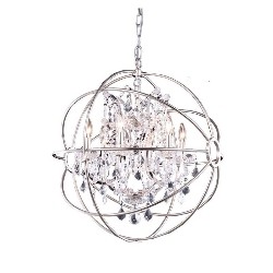 ELEGANT LIGHTING Geneva 25" 6 Light Royal Crystal Pendant Lamp