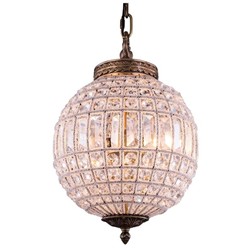ELEGANT LIGHTING Olivia 12" Royal Crystal Pendant Lamp In In Gold