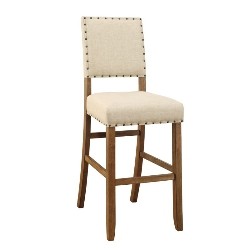 FURNITURE OF AMERICA Contemporary Bar Stool Chair - Set Of 2 - In Beige