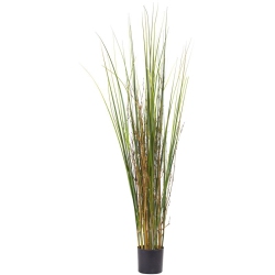 NEARLY NATURAL 48" Tall Wispy Grass And Bamboo Plant In Green/black