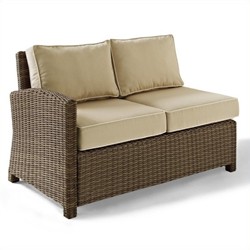 CROSLEY FURNITURE Bradenton Outdoor Wicker Sectional Right Loveseat With Cushions In Sand
