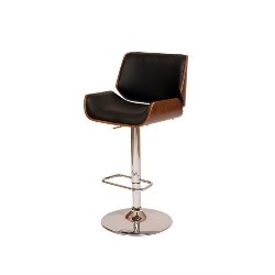 ARMEN LIVING Faux Leather Bar Stool Chair - Set Of 1 - In Black