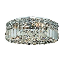 ELEGANT LIGHTING Maxime 16" 5 Light Royal Crystal Flush Mount