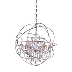 ELEGANT LIGHTING Geneva 32" 6 Light Royal Crystal Pendant Lamp
