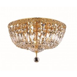 ELEGANT LIGHTING Tranquil 16" 6 Light Royal Crystal Flush Mount