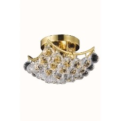 ELEGANT LIGHTING Corona 10" 4 Light Royal Crystal Flush Mount