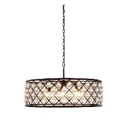 ELEGANT LIGHTING Madison 32" 8 Light Royal Crystal Pendant Lamp