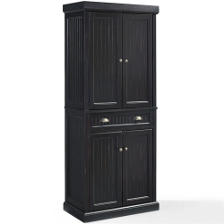 CROSLEY FURNITURE Seaside 4 Door Coastal Pantry In In Black