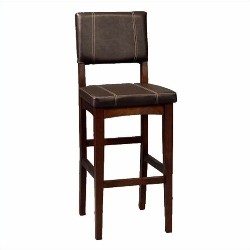 LINON Bar Stool Chair - Set Of 1 - Walnut