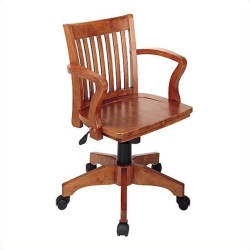 OFFICE STAR Deluxe Wood Bankers Office Chair With Wood Seat In Fruit Wood In Brown