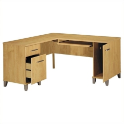 BUSH Furniture Somerset 60W L Desk In Maple Cross - Engineered Wood