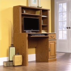 SAUDER Orchard Hills Wood Computer Desk With Hutch In Carolina Oak