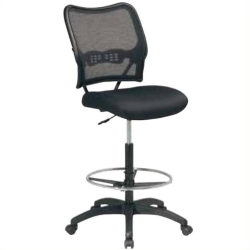OFFICE STAR Deluxe Air Grid Series Air Grid Back & Mesh Fabric Seat Drafting Chair In Black