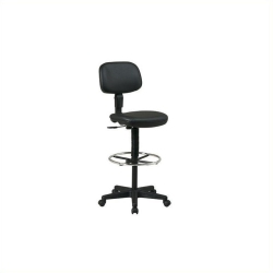 OFFICE STAR Sculptured Seat And Back Vinyl Drafting Chair In Black