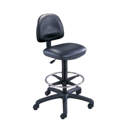 SAFCO Vinyl Precision Drafting Chair With Ring Foot Rest In Black