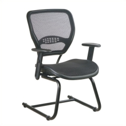 OFFICE STAR Airgrid Seat And Back Deluxe Visitors Guest Chair In Fabric In Black