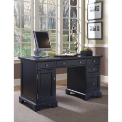 HOMESTYLES Bedford Wood Pedestal Desk In In Black