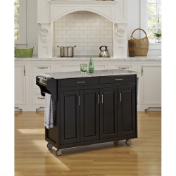 HOMESTYLES Create-A-Cart Wood Kitchen Cart In In Black
