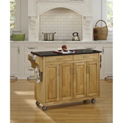 HOMESTYLES Create-A-Cart Wood Rolling Kitchen Cart In In Brown