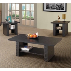 COASTER 3 Piece Coffee Table Set In Oak In Black