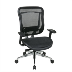 OFFICE STAR Big And Tall Executive High Back Chair With Mesh Fabric Back And Mesh Seat In Black