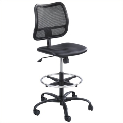 SAFCO Vue Extended-Height Vinyl Drafting Chair In In Black