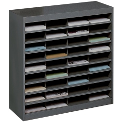 SAFCO E-Z Stor Mail Organizer - 36 Letter Size Compartments In Black