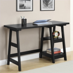 CONVENIENCE CONCEPTS Designs2Go Trestle Desk In Wood Finish In Black