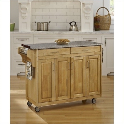HOMESTYLES Create-A-Cart Wood Rolling Kitchen Cart In In Brown
