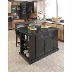 HOMESTYLES Nantucket Wood Kitchen Island In In Black