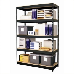 HIRSH INDUSTRIES Iron Horse 3800 Riveted Steel Shelving 5-Shelf 18Dx48Wx72H In Black