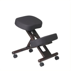 OFFICE STAR Ergonomically Wood Fabric Knee Office Chair In Espresso In Black
