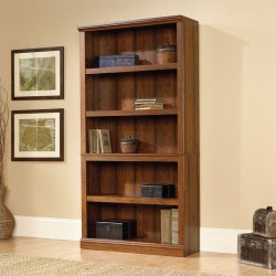 SAUDER Select Modern Wood 5 Shelf Bookcase In Washington Cherry