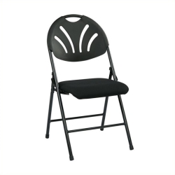 OFFICE STAR Set Of 4 Plastic Folding Chair In By In Black