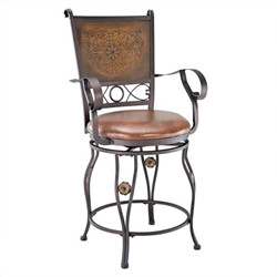 POWELL FURNITURE Big And Tall 30" Swivel Bar Stool In Bronze