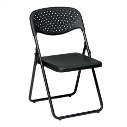 OFFICE STAR Folding Chair With Plastic Seat And Back And Frame. (4 Pack) In Black