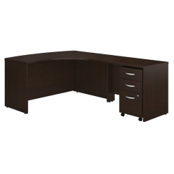 BBF Series C Rh L Shaped Desk With Drawers In Mocha Cherry - Engineered Wood