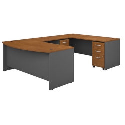 BBF Bush Business Furniture Series C 72" U-Shaped Desk With Pedestal