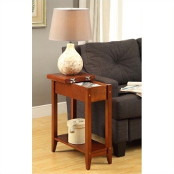CONVENIENCE CONCEPTS American Heritage Flip Top End Table In Cherry Wood Finish