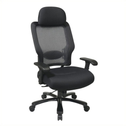 OFFICE STAR Professional Air Grid Back And Mesh Fabric Seat With Steel Finish Base In Black