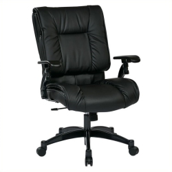 OFFICE STAR Bonded Leather Conference Office Chair In In Black