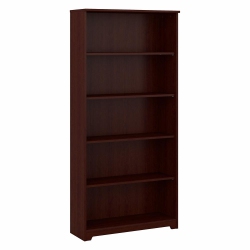 BUSH Cabot 5-Shelf Engineered Wood Tall Bookcase In Harvest Cherry