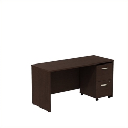 BBF Series C 60" Credenza With Pedestal In Mocha Cherry - Engineered Wood