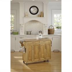 HOMESTYLES Create-A-Cart Wood Rolling Kitchen Cart In In Brown