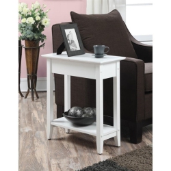CONVENIENCE CONCEPTS American Heritage Flip Top End Table In Wood Finish In White