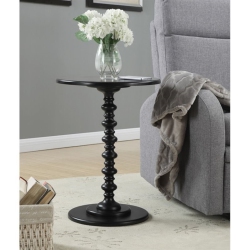 CONVENIENCE CONCEPTS Palm Beach Spindle Table In Wood Finish In Black