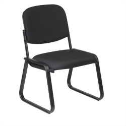 OFFICE STAR Deluxe Sled Base Armless Chair With Designer Plastic Shell In In Black