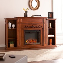 SOUTHERN ENTERPRISES Chantilly Bookcase Electric Fireplace In Oak