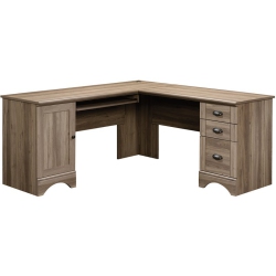 SAUDER Harbor View Contemporary Wood L Shaped Computer Desk In Salt Oak