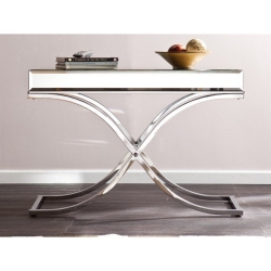 SOUTHERN ENTERPRISES Sei Furniture Ava Mirrored Console Table In Chrome